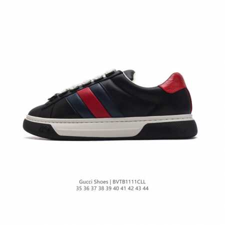 公司级 GUCCI 古驰 百搭休闲运动板鞋。明星同款 小红书爆款 小白鞋 厚底增高男士运动鞋 真标 2024ss新色，经典高奢品牌GUCCI古驰 复古松糕跟休闲 - 点击图像关闭