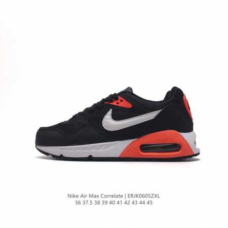 耐克 Nike Air Max Correlate 气垫缓震耐磨运动鞋时尚潮流休闲透气跑步鞋，选用网眼鞋面，脚感舒适透气。鞋舌、鞋侧及后跟处饰有品牌标识，简约大 - 点击图像关闭