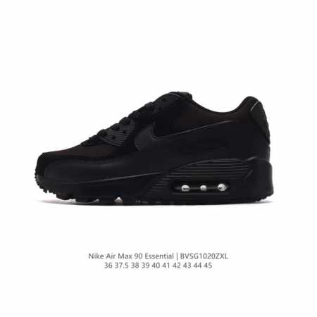 公司级 耐克 Nike Air Max 90 Essential 运动鞋气垫缓震跑步鞋，秉承该系列非凡缓震性能，缔造出众舒适穿着感与高级牛剖层革、人造革与织物组 - 点击图像关闭
