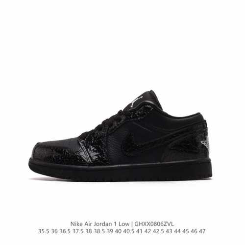公司级air Jordan 1 Low 黑魂漆皮脚指 aj1乔1低帮休闲板鞋 同步官方配色 市场唯一独家头层皮打造 原鞋原档案开发 原厂皮料 原档冲孔鞋头 正确