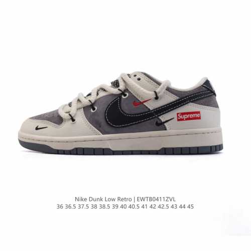 耐克 Nike Dunk Low Retro 运动鞋复古板鞋2025年新款 解构绑带 双鞋带，作为 80 年代经典篮球鞋款，起初专为硬木球场打造，后来成为席卷街