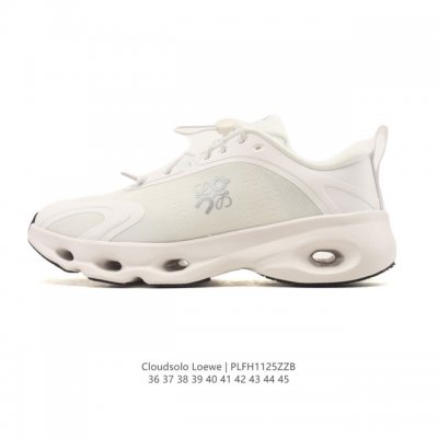 新品 Loewe与On昂跑联名运动鞋Loewe罗意威 X On昂跑 联名款 秋冬新款 老钱风显贵跑鞋 Cloudsolo 圆头抽绳 低帮 生活休闲鞋。Cloud