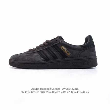 头层皮 阿迪达斯 Adidas Handball Spezial 三叶草学院风复古休闲板鞋 德训鞋 橡胶底柔软皮革经典运动鞋板鞋。圆头、缝合拼接设计、正面绑带、 - 点击图像关闭