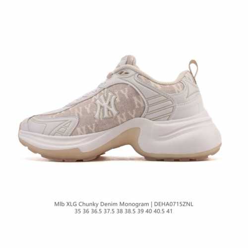 新品公司级 Ny Mlb Xlg Chunky 纽约洋基队 透气休闲运动鞋老爹鞋 波士顿跑鞋 马拉松中性休闲运动鞋Ny美国榄球 洋基队老爹厚底休闲运动慢跑鞋，韩