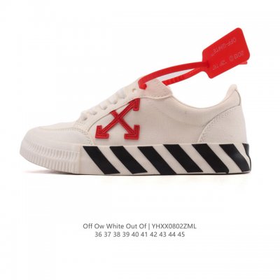 公司级 独家实拍Off-White Out Of Office 低帮系带时尚板鞋 厚底增高小白鞋 街头运动元素 双色设计 标志性Arrows图案标志性Zipti
