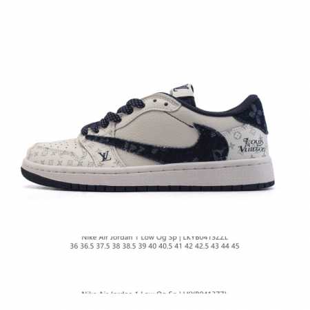 真标 耐克 Nike Air Jordan 1 Low Og Sp Military Blue Aj1乔1倒勾 2025年新款 蛇年新款 路易威登联名 低帮篮球 - 点击图像关闭