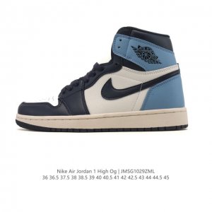 公司级 耐克 男女款运动板鞋 Nike Air Jordan 1 Retro High Og 乔丹一代Aj1 乔1 Aj1 篮球鞋复刻运动鞋。皮面高帮板鞋的设计