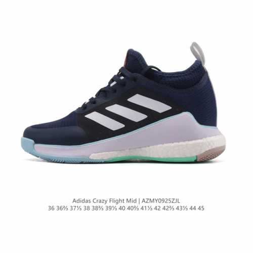 新品公司级 Adidas 阿迪达斯正品Crazyflight Mid 男女士高帮训练鞋 舒适 减震防滑耐磨 低帮 训练鞋 经典耐磨轻质防滑舒适运动鞋中国女排同款