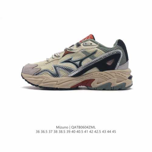 Mizuno 美津浓 复古时尚休闲舒适减震运动跑步鞋 美津浓wave机械缓震，可以说是机械缓震跑鞋科技的翘楚。有着非凡的适应性，有着充分而持久的缓震能力和轻量化
