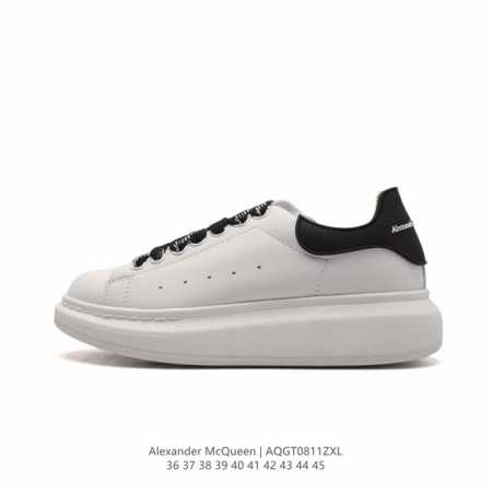 alexandermcqueen 亚历山大 麦昆mcq 运动小白鞋厚底增高闪尾光滑牛皮平底鞋休闲鞋 时尚男女板鞋潮运动鞋 ，火爆到大街小巷无人不知，无人不晓的境 - 点击图像关闭