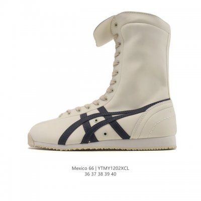 新品公司级 Onitsuka Tiger鬼冢虎女鞋 Mexico 66 Boxing 新款运动时尚高帮情侣款休闲鞋Mexico 66 Boxing女士高帮靴 白