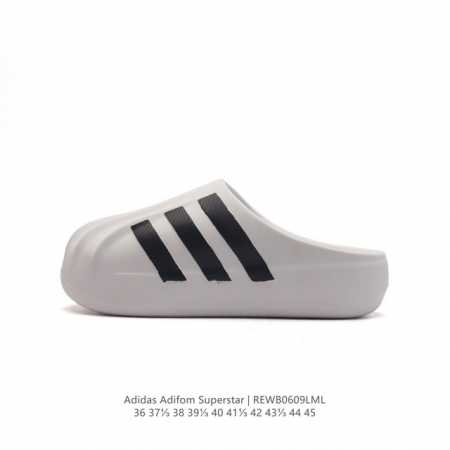 阿迪达斯 Adidas originals Adifom Superstar 木屐鞋 鸭鸭鞋 潮男女运动板鞋 包头 拖鞋 凉鞋。鞋子由 50% 的天然和可再生材 - 点击图像关闭