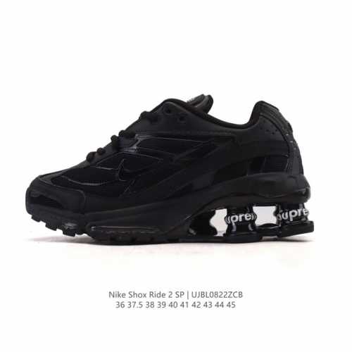 新品 耐克Nike Shox Ride 2 织物 防滑耐磨 复古 跑鞋 气垫缓震运动篮球鞋 Shox系列：舒适与时尚的完美结合，这款现代经典之作，凭借脚跟下方的