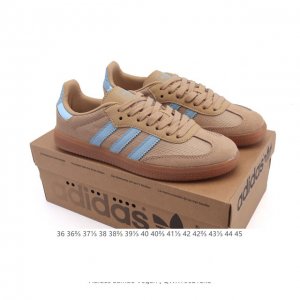 真标 Adidas 阿迪达斯 男女运动鞋 三叶草Sambavegan休闲鞋 德训鞋 复古板鞋经典运动鞋。采用环保设计的焕新Adidas Samba经典鞋, 网面