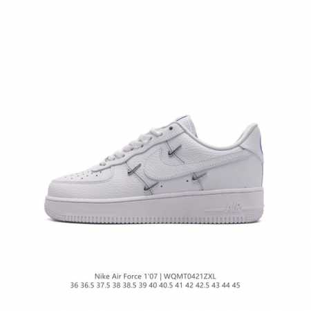 耐克 Nike Air Force 1 '07 Low 空军一号含气垫 低帮百搭厚底增高休闲运动板鞋。柔软、弹性十足的缓震性能和出色的中底设计，横跨复古与现代的 - 点击图像关闭