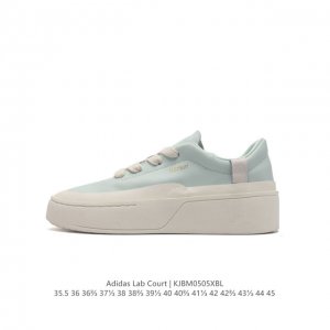 公司级 Adidas Labcourt 百搭休轻闲松适舒 耐磨透气低帮 鞋板 男女款同 色黑 鞋面使了用绒毛麂皮 ，鞋鞋和面连底接处用使了边包处理，起看来更精加