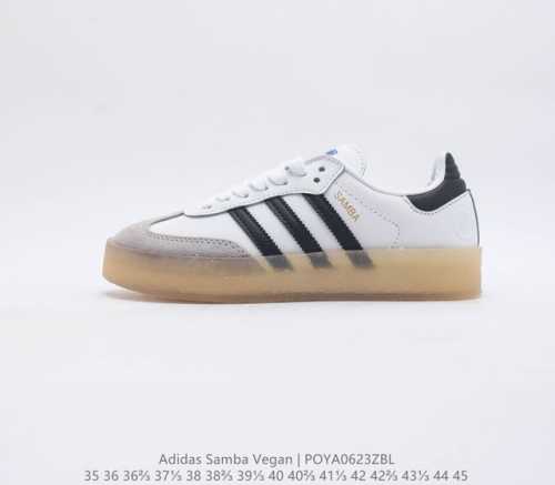 阿迪达斯 Adidas Samba Kith Clarks 三叶草复古运动鞋 休闲防滑耐磨低帮板鞋 鞋款采用柔软的绒面革和耐用的皮革衬里融合在橡胶外底