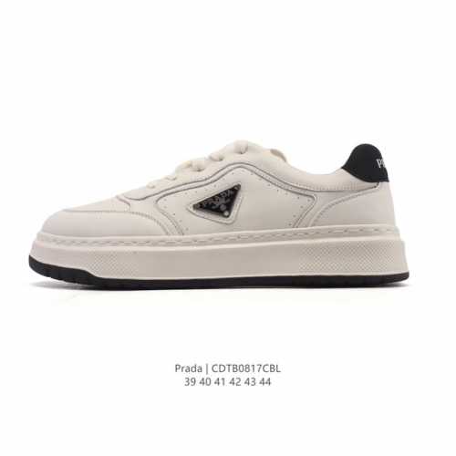 公司级 Prada系列／Prada 普拉达男士款小白鞋 厚底增高运动跑步鞋 时尚板鞋 Prada.普拉达高端品牌休闲慢跑鞋 完美做工.演绎完美选择的你。 码数: