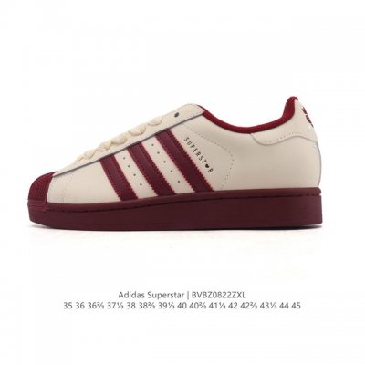 阿迪达斯 Adidas Superstar 2025年新款鞋子 经典贝壳头系列 新款休闲板鞋潮流男女士运动鞋 。鞋面皮革拼接材质 标志性的贝壳鞋头，简约的线条。