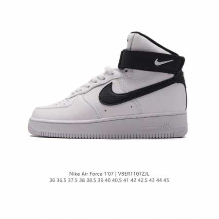 公司级 耐克 Nike Air Force 1 ‘07 HIGH 空军一号 AF1 高帮魔术贴百搭休闲厚底增高运动板鞋时尚男女鞋，柔软、弹性十足的缓震性能和出色 - 点击图像关闭