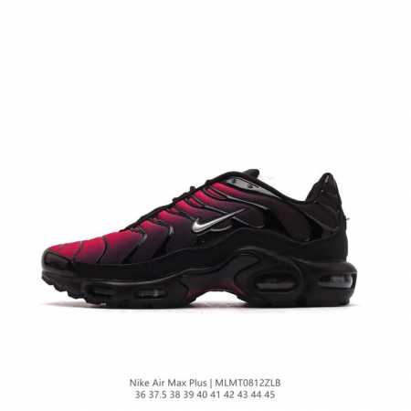 nike 耐克 男女子休闲鞋气垫缓震跑步鞋 Air Max Plus 运动鞋 造型超讨喜！鞋面以帆布和织物材质包裹，保证了轻薄透气，更适合夏季穿着。鞋侧 鱼骨 - 点击图像关闭