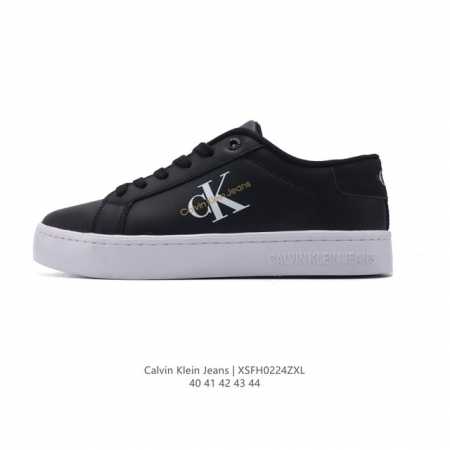 新品 Calvin Klein 卡文克莱 街头 低帮 运动潮流 复古小白鞋 板鞋 Calvin Klein Jeans 24秋冬男Ck牛皮革拼接印花休闲运动阿甘 - 点击图像关闭