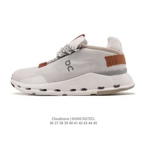 真标 On 昂跑Cloudnova全天候轻量减震舒适透气男女款运动鞋街头球鞋风格的运动鞋，搭载 On 标志性的跑鞋科技，带来轻量脚感及满足时尚穿搭需求。面料:高