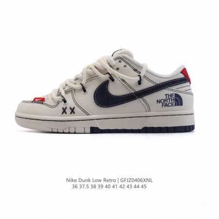 公司级 耐克 Nike Dunk Low Retro 运动鞋 2025 新年复古板鞋 北脸北面联名 解构绑带 双鞋带 。作为 80 年代经典篮球鞋款，起初专为硬 - 点击图像关闭