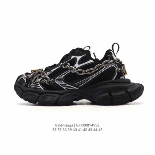 公司级 巴黎世家 Balenciaga 3Xl Sneakers 巴黎世家 十代网布系带低帮走秀复古老爹运动鞋 透气网纱 网面 材料和聚氨酯 磨损效果 鞋头边缘