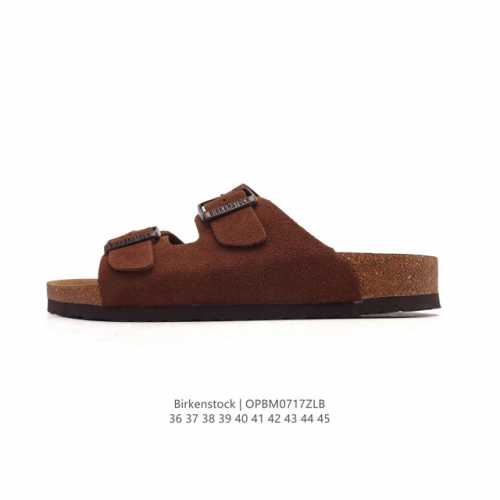 德国百年知名鞋履品牌 博肯Birkenstock 勃肯拖鞋系列凉拖鞋休闲沙滩凉鞋 Birkenstock勃肯德国进口男女款牛皮绒面革软底Arizona双扣拖鞋。