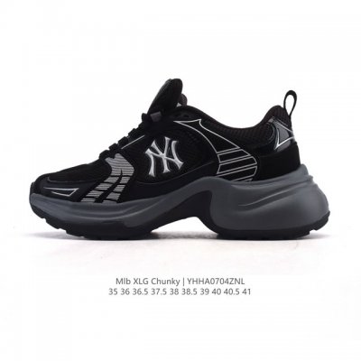 新品公司级 Ny Mlb Xlg Chunky 纽约洋基队 透气休闲运动鞋老爹鞋 波士顿跑鞋 马拉松中性休闲运动鞋Ny美国榄球 洋基队老爹厚底休闲运动慢跑鞋，韩