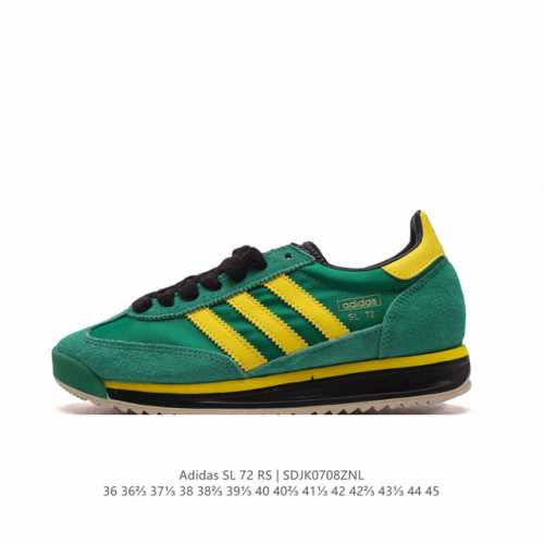 阿迪达斯adidas Sl 72 Shoes 经典复古薄底运动鞋 T头鞋 三叶草复古休闲跑步鞋休闲运动鞋 这款经典运动鞋携复古型格，来访你的活力日常 采用舒爽尼
