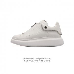公司级 Alexandermcqueen 亚历山大 麦昆mcq 运动小白鞋厚底增高闪尾光滑牛皮平底鞋休闲鞋 时尚男女板鞋潮运动鞋 ，火爆到大街小巷无人不知，无人