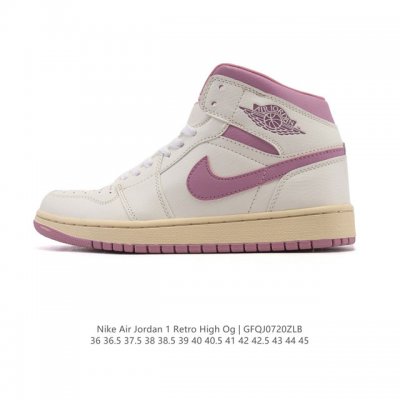 耐克 男女同款运动板鞋 Nike Air Jordan 1 Retro High Og 乔丹一代Aj1 乔1 Aj1 篮球鞋复刻运动鞋。皮面高帮板鞋的设计灵感源
