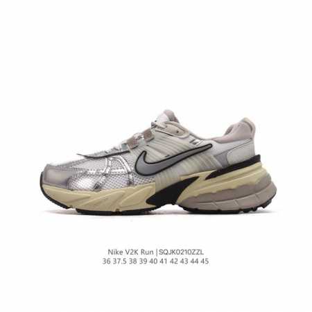 Nike 耐克 V2K Run 减震防滑 复古低帮运动跑步鞋 超火复古跑鞋，采用太空革组合呼吸网眼布鞋面材质，搭载正确4层组合底模，嵌入Tpu加固稳定模块,双层 - 点击图像关闭