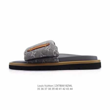 公司级 Lv 拖鞋系列 Louis Vuitton 沙滩休闲拖鞋 Louis Vuitton Lv 路易威登 潮流经典魔术贴一字拖鞋延续经典 上脚舒适性极好 鞋 - 点击图像关闭