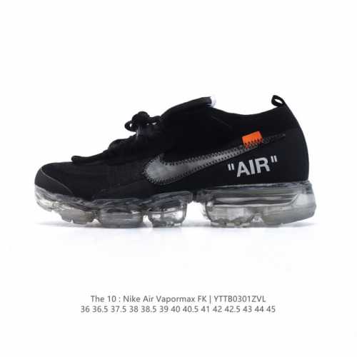 耐克 Nike Air Vapormax Fk 全掌缓震气垫跑鞋时尚运动鞋，采用弹力十足的 Flyknit 材料，轻盈透气，易于穿搭；搭配柔软鞋口，勾勒脚踝线条