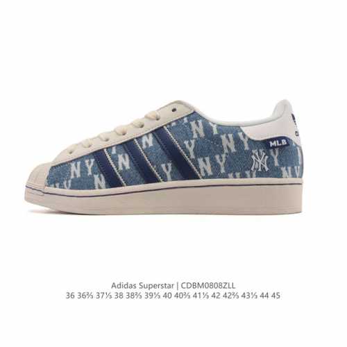 阿迪达斯 Adidas Superstar 2025年新款鞋子 蛇年新款 Ny联名 经典贝壳头系列 新款休闲板鞋潮流男女士运动鞋 。鞋面织物拼接材质 标志性的贝