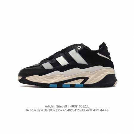 公司级 Adidas新款 阿迪达斯官方三叶草niteball 男女经典厚底增高老爹运动鞋 奶包鞋 ，含反光细节和半透明细节的篮球风经典鞋。这款adidas Ni - 点击图像关闭