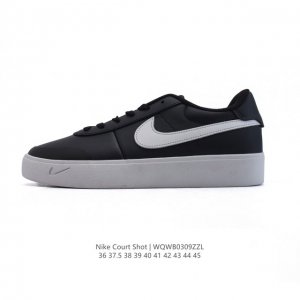 新品 耐克 Nike Court Shot 男女子运动鞋春季透气轻便经典白昼 潮流 嘻哈 百搭 防滑 低帮 板鞋 Fq8146#拒绝沉闷黑白 质感满满的皮革鞋面