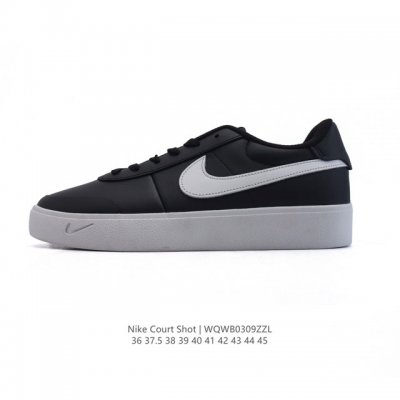 新品 耐克 Nike Court Shot 男女子运动鞋春季透气轻便经典白昼 潮流 嘻哈 百搭 防滑 低帮 板鞋 Fq8146#拒绝沉闷黑白 质感满满的皮革鞋面