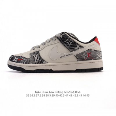 公司级 耐克 Nike Dunk Low Retro 运动鞋复古板鞋 路易威登联名，作为 80 年代经典篮球鞋款，起初专为硬木球场打造，后来成为席卷街头的时尚标