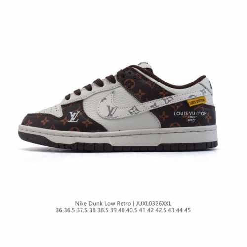 290 【公司级】耐克 Nike Dunk Low Retro 运动鞋 2025年新款 经典复古板鞋 路易威登联名。作为 80 年代经典篮球鞋款，起初专为硬木球