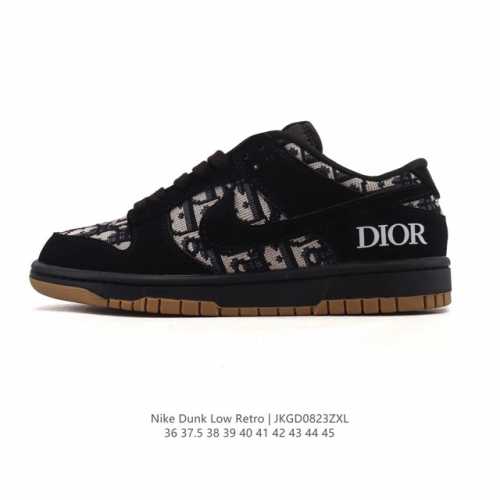耐克 Nike Sb Dunk Low Pro 男女款运动鞋复古板鞋。采用柔软皮革织物拼接鞋面，经久耐穿，塑就如元年款 Dunk 般的复古质感。鞋头透气孔，搭配