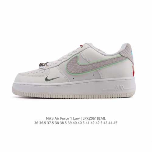 特价 耐克 Nike Air Force 1 '07 Low 2025新年新款 蛇年限定 空军一号含气垫 小白鞋 低帮百搭厚底增高休闲运动板鞋。柔软、弹性十足的