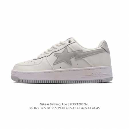 公司级 A Bathing Ape 安逸猿 男女同款运动鞋复古板鞋 升级原楦原纸版数据开发，采用超软皮革鞋面材质，内置全掌air Sole气垫定制联乘，日本里原 - 点击图像关闭