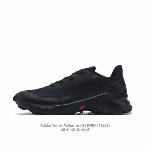 阿迪达斯 Adidas Alphacross 5 男士越野跑鞋,抓地力强,持久舒适,多功能性能 防水越野跑鞋,防水防风雨,持久舒适 厚底防滑通用百搭平衡耐磨徒步