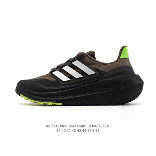公司级 阿迪达斯 Adidas Ultraboost Light轻弹系列低帮袜套式针织透气缓震休闲运动慢跑鞋，爆米花，搭载Light Boost中底的Ultra