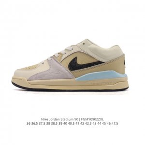 真标 耐克 Nike Air Jordan Stadium Aj90 潮流运动板鞋 Aj90 充满了对Tinkerhathield 原创设计的致敬 包括中足网状