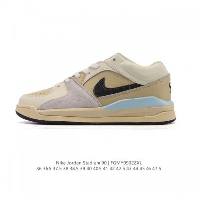 真标 耐克 Nike Air Jordan Stadium Aj90 潮流运动板鞋 Aj90 充满了对Tinkerhathield 原创设计的致敬 包括中足网状